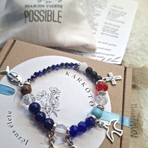 Jézus élete - keresztény történet karkötő-skék-089, Ékszer, Karkötő, Bogyós karkötő, , MESKA