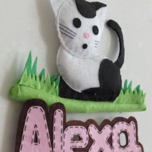 Cirmos cica névtábla - otthon & életmód - babaszoba, gyerekszoba - babaszoba, gyerekszoba - Meska.hu