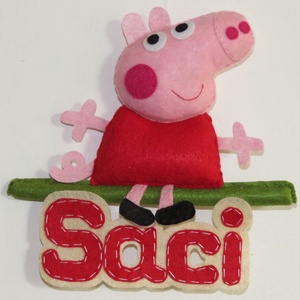 Peppa malac névtábla - otthon & életmód - dekoráció - fali és függő dekoráció - betű & név - Meska.hu