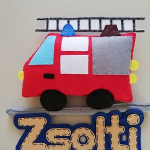 Tűzoltó autó névtábla  - otthon & életmód - dekoráció - Meska.hu