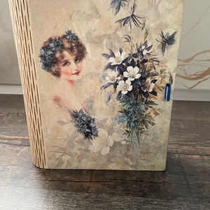 Könyv formájú dobozka, Kellékek & szerszámok, Fa, Doboz, Decoupage, transzfer és szalvétatechnika, MESKA