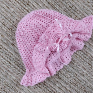 Horgolt kislány kalap 50 cm-es méretben - kellékek & szerszámok - rövidáru - fonal, cérna - pamutfonal - Meska.hu