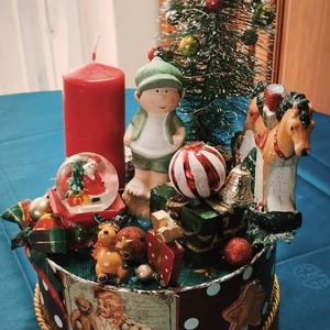 Adventi asztaldísz klasszikus , Karácsony, Adventi díszek, Adventi koszorú, Virágkötés, Meska