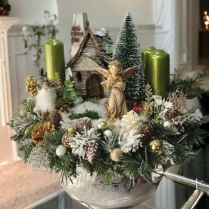 Adventi koszorú angyalkával - Meska.hu