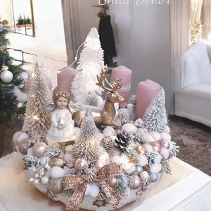 Rosegold adventi koszorú  - Meska.hu