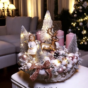 Rosegold adventi koszorú  - karácsony - adventi díszek - adventi koszorú - Meska.hu