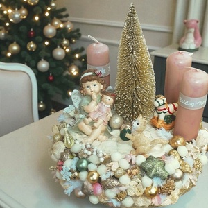 Pasztell adventi koszorú , Karácsony, Adventi díszek, Adventi koszorú, Virágkötés, MESKA