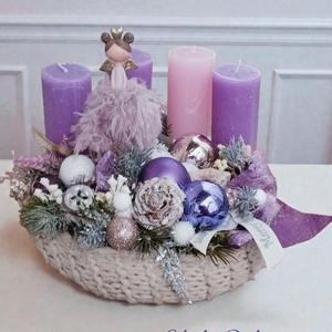 Lila adventi koszorú  - Meska.hu