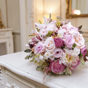 Menyasszonyi csokor rózsaszín  - esküvő - menyasszonyi- és dobócsokor - Meska.hu