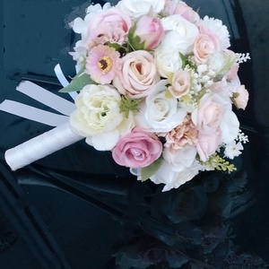 Rózsaszín menyasszonyi csokor  - esküvő - menyasszonyi- és dobócsokor - Meska.hu