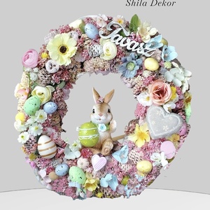 Húsvéti ajtódísz pasztell  - ünnepi díszek, dekorációk - húsvéti díszek és dekorációk - húsvéti ajtódísz, kopogtató - Meska.hu