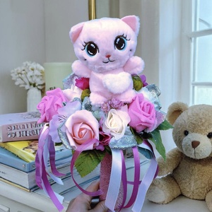 Ballagási csokor cicás - Meska.hu