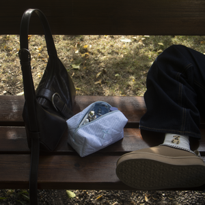 'Bluebell' Beauty Case pamut steppelt neszesszer kék masnival - táska & tok - neszesszer - Meska.hu