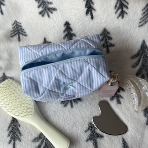 'Bluebell' Beauty Case pamut steppelt neszesszer kék masnival - táska & tok - neszesszer - Meska.hu