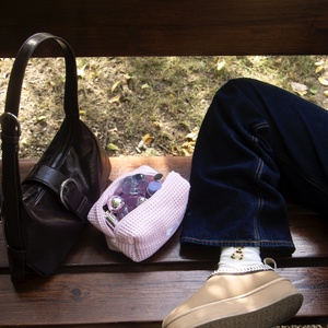 'Aurora' Beauty Case pamut waffle babarózsaszín neszesszer - táska & tok - neszesszer - Meska.hu