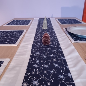 Karácsonyi futó 6 db-os tányéralátéttel  - karácsony - karácsonyi lakásdekoráció - ünnepi asztaldekoráció - Meska.hu