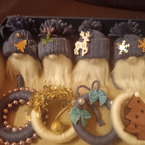 Karácsonyfa díszek manókkal, Karácsony, Karácsonyi lakásdekoráció, Karácsonyfadíszek, , MESKA