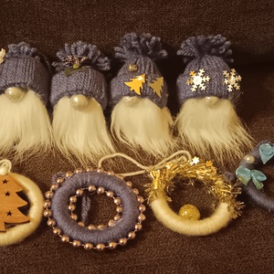 Karácsonyfa díszek manókkal - karácsony - karácsonyi lakásdekoráció - karácsonyfadíszek - Meska.hu