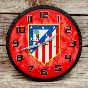 Dekoratív falióra - Atletico Madrid, Otthon & Életmód, Dekoráció, Fali és függő dekoráció, Falióra & óra, Famegmunkálás, MESKA