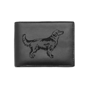 Valódi bőr pénztárca - Golden Retriever, Táska & Tok, Pénztárca & Más tok, Pénztárca, Férfi pénztárca, Gravírozás, pirográfia, MESKA