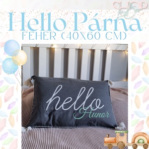 Hello Párna - Szürke (40x60 cm) - otthon & életmód - lakástextil - párna & párnahuzat - Meska.hu