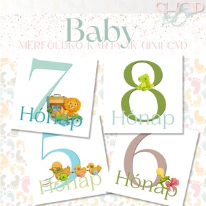 Mérföldkő kártyák - Baby (11x11 cm) - otthon & életmód - papír, írószer - matrica, matrica csomag - Meska.hu