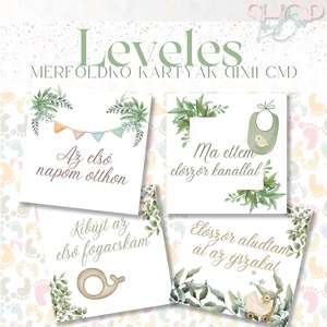 Mérföldkő kártyák - Leveles (11x11 cm) - otthon & életmód - papír, írószer - matrica, matrica csomag - Meska.hu
