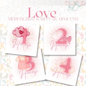 Mérföldkő kártyák- Love (11x11 cm), Otthon & Életmód, Papír, írószer, Babanapló, Papírművészet, MESKA