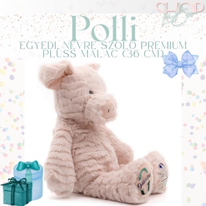 Polli - Prémium emlékőr plüss malac (36 cm) - játék & sport - plüssállat & játékfigura - malac - Meska.hu