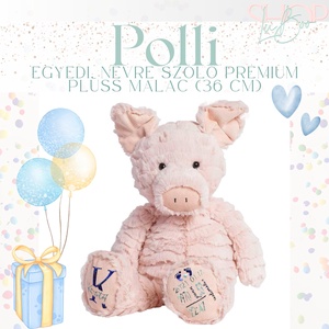 Polli - Prémium emlékőr plüss malac (36 cm) - játék & sport - plüssállat & játékfigura - malac - Meska.hu