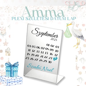 Amma - Plexi születési dátum lap, Otthon & Életmód, Babaszoba, gyerekszoba, Babaszoba dekoráció, Mindenmás, MESKA