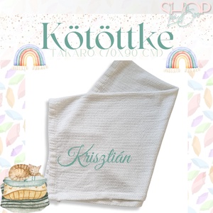Kötöttke - névre szóló takaró (70x90 cm) - otthon & életmód - babaszoba, gyerekszoba - babatakaró, gyerek pléd - Meska.hu
