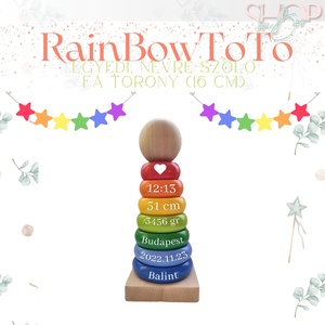 RainBow ToTo - Emlékőr fa torony (16 cm), Játék & Sport, Készségfejlesztő és Logikai játék, Toronyépítő- és egyensúlyozó játékok, Mindenmás, MESKA