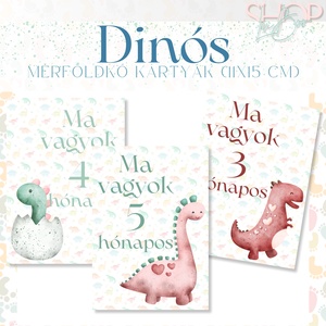 Mérföldkő kártyák - Dinós (11x15 cm), Otthon & Lakás, Babaszoba, gyerekszoba, Babaszoba kép, Mindenmás, MESKA