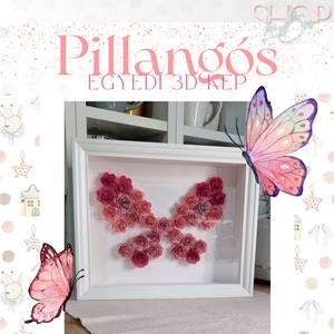 Pillangós - Egyedi 3D kép 20x25 cm), Otthon & Életmód, Babaszoba, gyerekszoba, Babaszoba kép, Mindenmás, MESKA