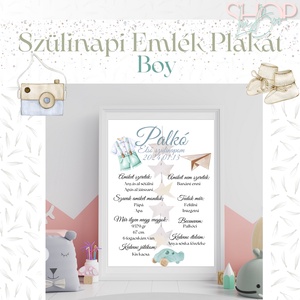 Szülinapi Emlék Plakát - Fiús (A3), Otthon & Életmód, Babaszoba, gyerekszoba, Babaszoba kép, Mindenmás, MESKA