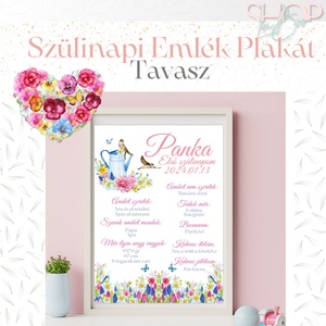 Szülinapi Emlék Plakát - Lányos (A3) - otthon & életmód - babaszoba, gyerekszoba - babaszoba kép - Meska.hu