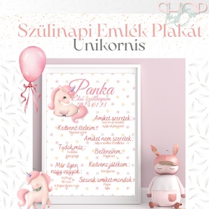 Szülinapi Emlék Plakát - Lányos (A3) - otthon & életmód - babaszoba, gyerekszoba - babaszoba kép - Meska.hu