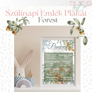 Szülinapi Emlék Plakát - Erdei (A3) - otthon & életmód - babaszoba, gyerekszoba - babaszoba kép - Meska.hu
