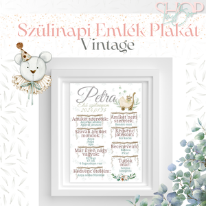 Szülinapi Emlék Plakát - Erdei (A3) - otthon & életmód - babaszoba, gyerekszoba - babaszoba kép - Meska.hu