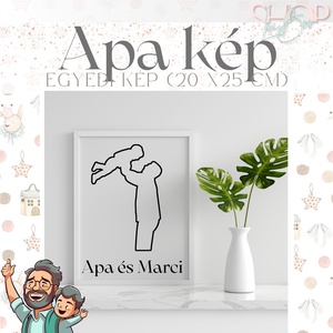 Apa kép - Egyedi fiús kép (20x25 cm) - Meska.hu