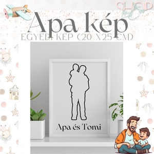 Apa kép - Egyedi fiús kép (20x25 cm) - otthon & életmód - dekoráció - kép & falikép - képkeret - Meska.hu
