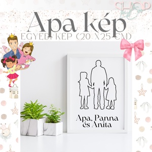 Apa kép - Egyedi családi kép (20x25 cm), Otthon & Életmód, Babaszoba, gyerekszoba, Babaszoba kép, Mindenmás, MESKA