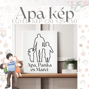 Apa kép - Egyedi családi kép (20x25 cm) - otthon & életmód - babaszoba, gyerekszoba - babaszoba kép - Meska.hu