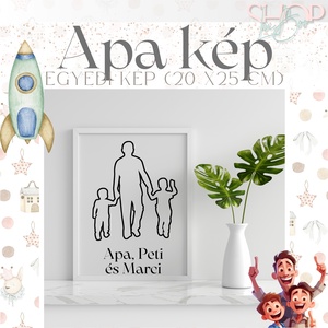 Apa kép - Egyedi családi kép (20x25 cm) - otthon & életmód - babaszoba, gyerekszoba - babaszoba kép - Meska.hu