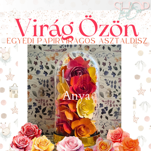 Virág Özön - Papírvirágos asztaldísz (19 cm) - otthon & életmód - dekoráció - asztal és polc dekoráció - asztaldísz - Meska.hu