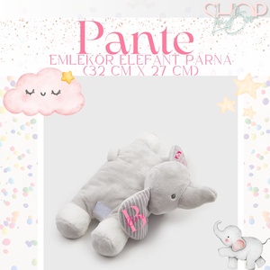 Pante - Emlékőr elefánt párna (32 cm x 27 cm) - játék & sport - plüssállat & játékfigura - elefánt - Meska.hu