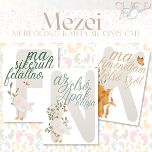 Mérföldkő kártyák - Mezei (11x15 cm) - ruha & divat - babaruha & gyerekruha - babafotózási ruha és kellék - Meska.hu