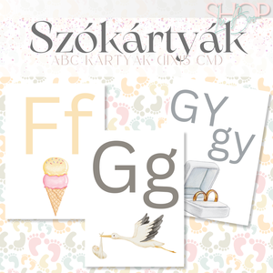 Szókártyák - Abc kártyák (11x15 cm) - ruha & divat - babaruha & gyerekruha - babafotózási ruha és kellék - Meska.hu