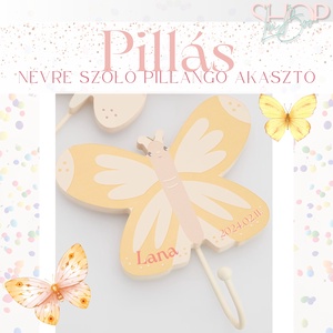 Pillás - Névre szóló pillangó akasztó - otthon & életmód - babaszoba, gyerekszoba - babaszoba dekoráció - Meska.hu